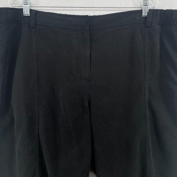 EILEEN FISHER Pants 3X Plus Tencel Twill Tapered Ankle Button Cuff Utility Black - Picture 4 of 16